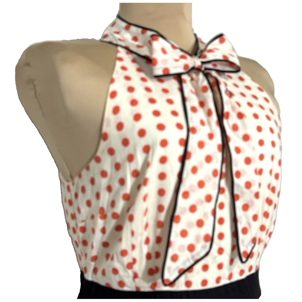 Maeve Pink and Black Polka Dot Midi Dress - Picture 7 of 16